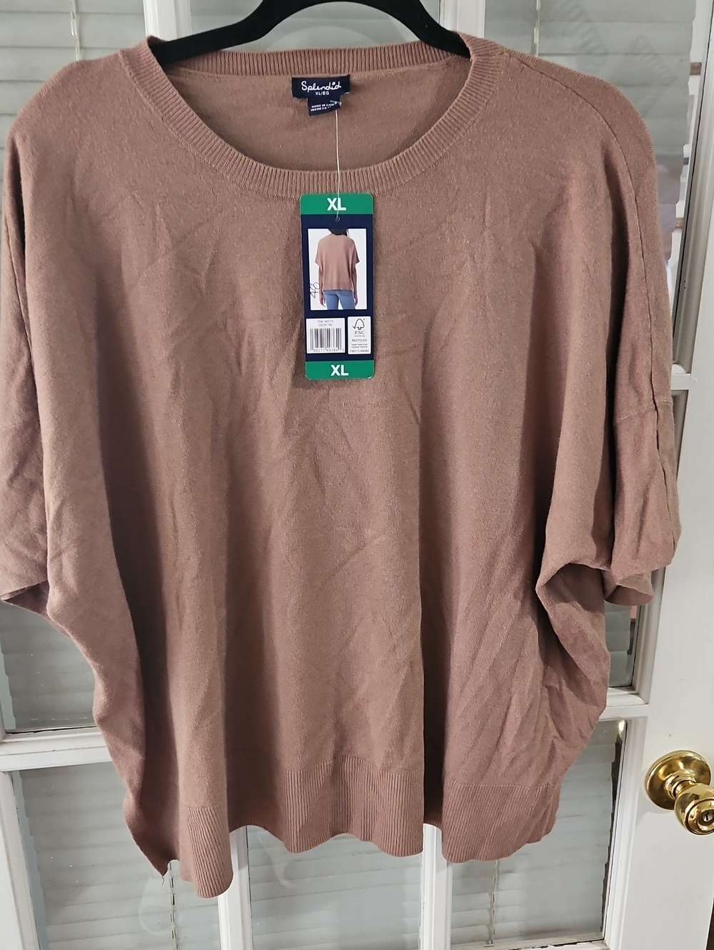 NWT Splendid XL Relaxed Crewneck Sweater in Taupe